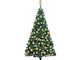 vidaXL Albero di Natale a Metà Preilluminato con Palline Verde 180 cm