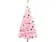 vidaXL Albero di Natale Preilluminato con Palline Rosa 210 cm PVC