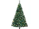 vidaXL Albero di Natale Preilluminato con Palline Verde 150 cm PVC