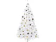 vidaXL Albero di Natale Preilluminato con Palline Bianco 210 cm PVC