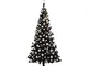 vidaXL Set Albero Natale Artificiale con LED e Palline Nero 120 cm PVC