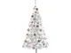 vidaXL Set Albero Natale Artificiale LED e Palline Argento 150 cm PET