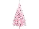 vidaXL Albero di Natale Preilluminato con Palline Rosa 180 cm PVC