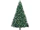 vidaXL Set Albero Natale Artificiale con LED e Palline Verde 210cm PVC