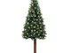 vidaXL Albero di Natale Sottile con LED Legno Neve Bianca Verde 180 cm