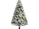 vidaXL Albero di Natale Artificiale con Luci LED e Neve Verde 120 cm