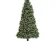 vidaXL Set Albero Natale Artificiale con LED e Base Verde 210 cm PET