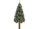 vidaXL Albero Natale Artificiale Sottile LED e Palline Verde 150cm PVC