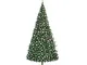 vidaXL Set Albero Natale Artificiale con LED e Palline 400 cm Verde