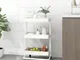 vidaXL Carrello da Cucina 3 Ripiani Bianco 42x35x85 cm Ferro e ABS