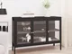 vidaXL Credenza Nera 105x35x70 cm in Acciaio e Vetro