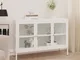 vidaXL Credenza Bianca 105x35x70 cm in Acciaio e Vetro