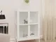 vidaXL Credenza Bianca 75x35x105 cm in Acciaio e Vetro