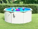 vidaXL Piscina con Pareti in Acciaio 300x120 cm Bianca