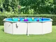 vidaXL Piscina con Pareti in Acciaio Ovale 490x360x120 cm Bianca