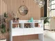 vidaXL Credenza Bianca Lucido 105x30x70 cm in Truciolato