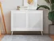 vidaXL Ante a Lamelle 2 pz Legno Massello di Pino Bianco 61,5x49,4 cm