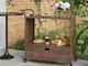 vidaXL Carrello da Bar con Cassetto Marrone 100x45x97 cm in Polyrattan