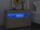 vidaXL Comodino con Luci LED Sonoma 60x35x40 cm in Legno Multistrato