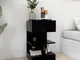 vidaXL Comodino Nero 40x35x65 cm in Truciolato