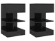 vidaXL Comodini 2 pz Nero Lucido 40x35x65 cm