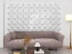 vidaXL Pannelli Murali 3D 24 pz 50x50 cm Origami Bianco 6 m²