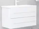 vidaXL Mobile Bagno con Lavabo Integrato Bianco Lucido in Truciolato