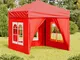 vidaXL Tenda per Feste Pieghevole con Pareti Laterali Rosso 2x2 m