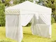 vidaXL Tenda per Feste Pieghevole con Pareti Laterali Crema 2x2 m