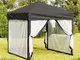 vidaXL Tenda per Feste Pieghevole con Pareti Laterali Antracite 2x2 m