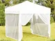 vidaXL Tenda per Feste Pieghevole con Pareti Laterali Bianco 2x2 m