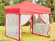 vidaXL Tenda per Feste Pieghevole con Pareti Laterali Rosso 2x2 m