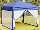 vidaXL Tenda per Feste Pieghevole con Pareti Laterali Blu 3x3 m