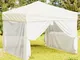 vidaXL Tenda per Feste Pieghevole con Pareti Laterali Crema 3x3 m