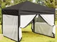 vidaXL Tenda per Feste Pieghevole con Pareti Laterali Antracite 3x3 m