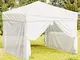 vidaXL Tenda per Feste Pieghevole con Pareti Laterali Bianco 3x3 m