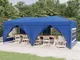 vidaXL Tenda per Feste Pieghevole con Pareti Laterali Blu 3x6 m