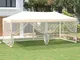 vidaXL Tenda per Feste Pieghevole con Pareti Laterali Crema 3x6 m