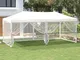 vidaXL Tenda per Feste Pieghevole con Pareti Laterali Bianco 3x6 m