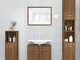 vidaXL Armadietto Bagno Rovere Marrone 30x30x183,5cm Legno Multistrato