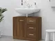 vidaXL Mobile Lavabo Rovere Marrone 63x30x54 cm in Legno Multistrato