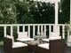 vidaXL Set Divani da Giardino 5 pz con Cuscini in Polyrattan Marrone