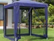 vidaXL Tenda per Feste con 4 Pareti Laterali in Rete Blu 2x2 m HDPE