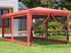 vidaXL Tenda per Feste con 6 Pareti Laterali in Rete Rosso 3x6 m HDPE