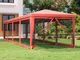 vidaXL Tenda per Feste con 10 Pareti Laterali in Rete Rosso 3x12m HDPE