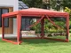 vidaXL Tenda per Feste con 4 Pareti Laterali in Rete Rosso 4x4 m HDPE