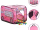 vidaXL Tenda da Gioco per Bambini Rosa con 250 Palline 70x112x70 cm