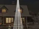 vidaXL Albero di Natale Pennone Bianco Freddo 1134 LED 800 cm