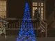 vidaXL Albero di Natale Pennone Blu 200 LED 180 cm