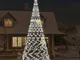 vidaXL Albero di Natale Pennone Bianco Freddo 3000 LED 800 cm